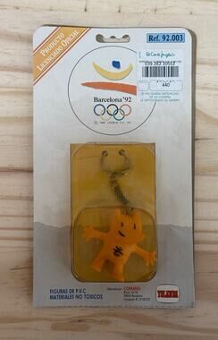 Barcelona Olympics 1992 Official Cobi Mascot Keychain New/Sealed Vintage